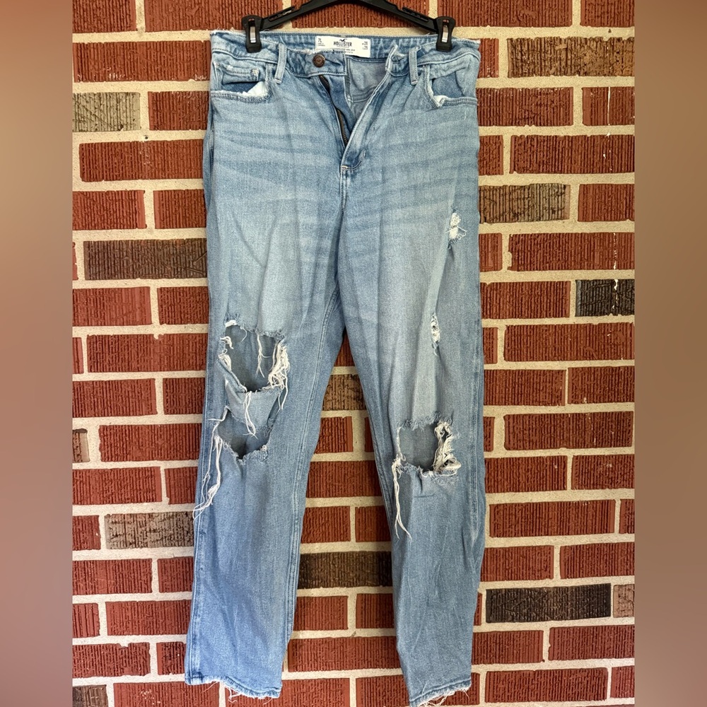 Hollister Light Blue Distressed Boyfriend Jeans